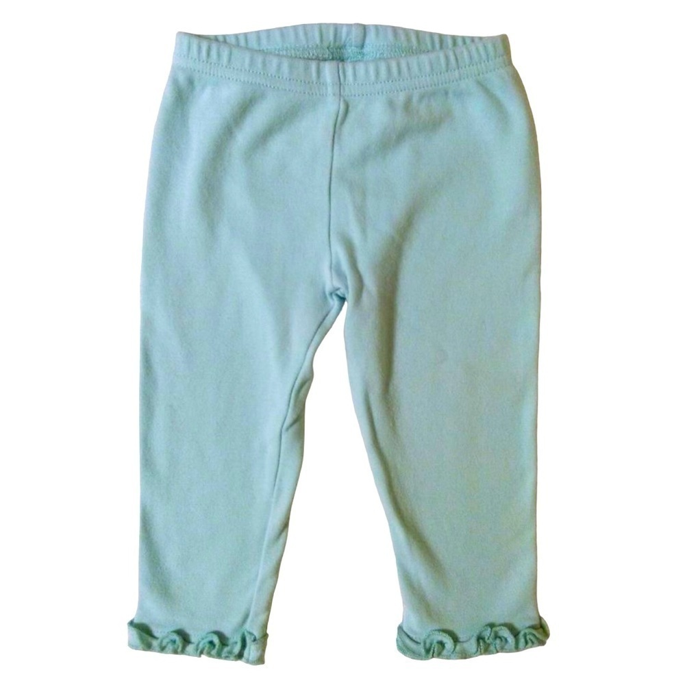 Sea Foam Blue Ruffle Hem Pants